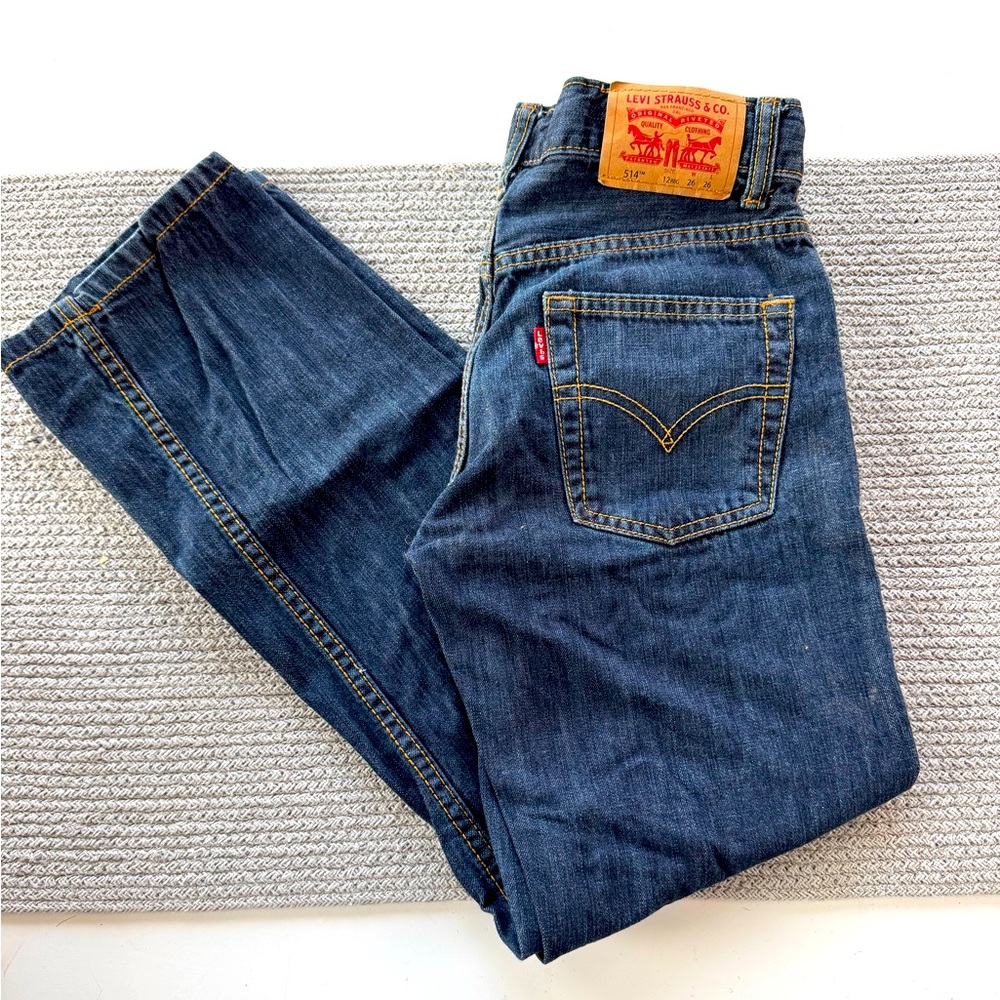 Levi’s 514 Straight Leg Classic Dark Rinse Denim Jeans Size 12 or 26